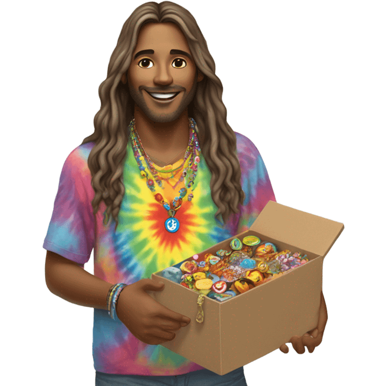 Hippie with a box  emoji