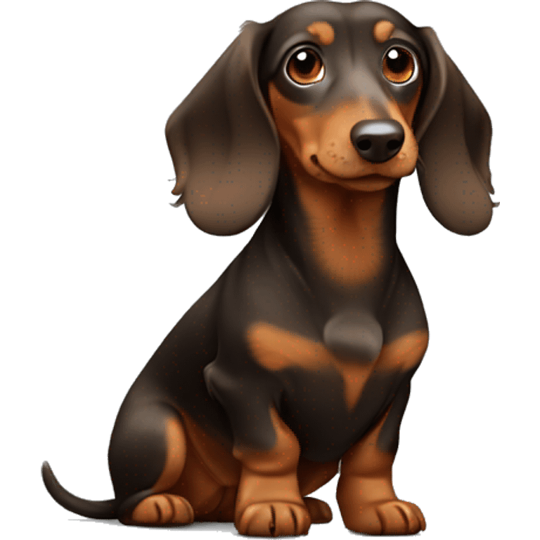 longhaired brown and tan dachshund  emoji