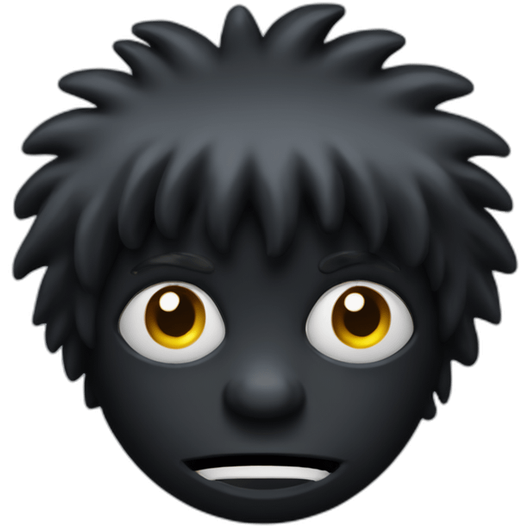 Gollywog gaping from behind emoji