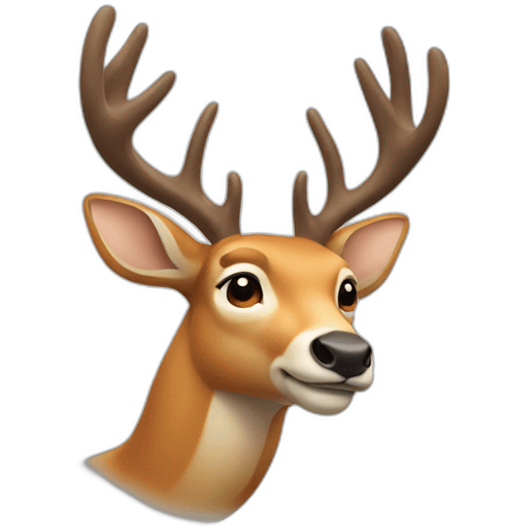 A deer with his hand up  emoji