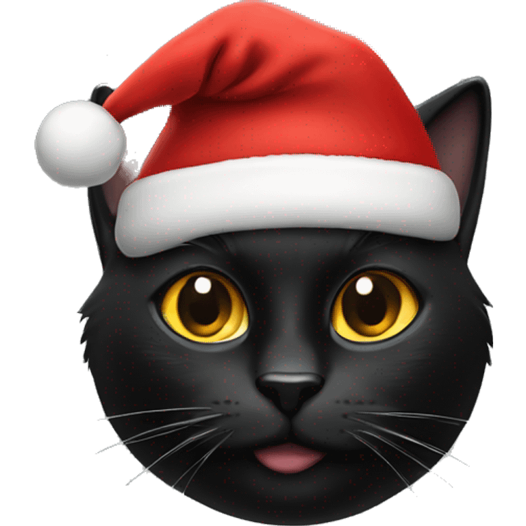 Black cat with Santa hat emoji