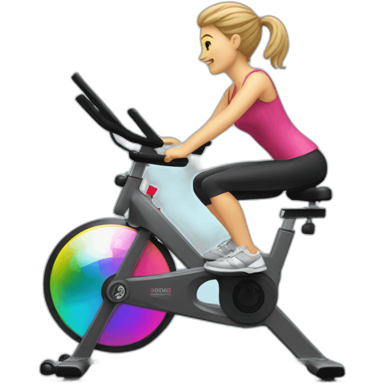 Spin bike and disco ball emoji