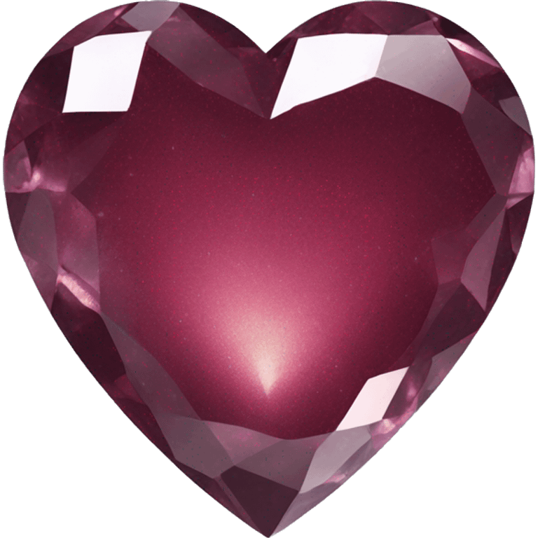 crystal heart with burgundy shimmer emoji