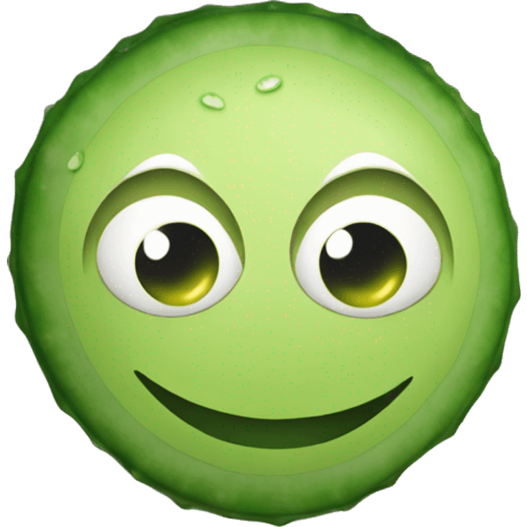 Smiley with cucumber on eyes  emoji