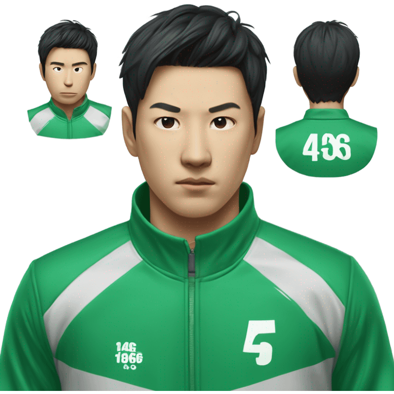 Squid game player seong gi hun in green track suit  emoji