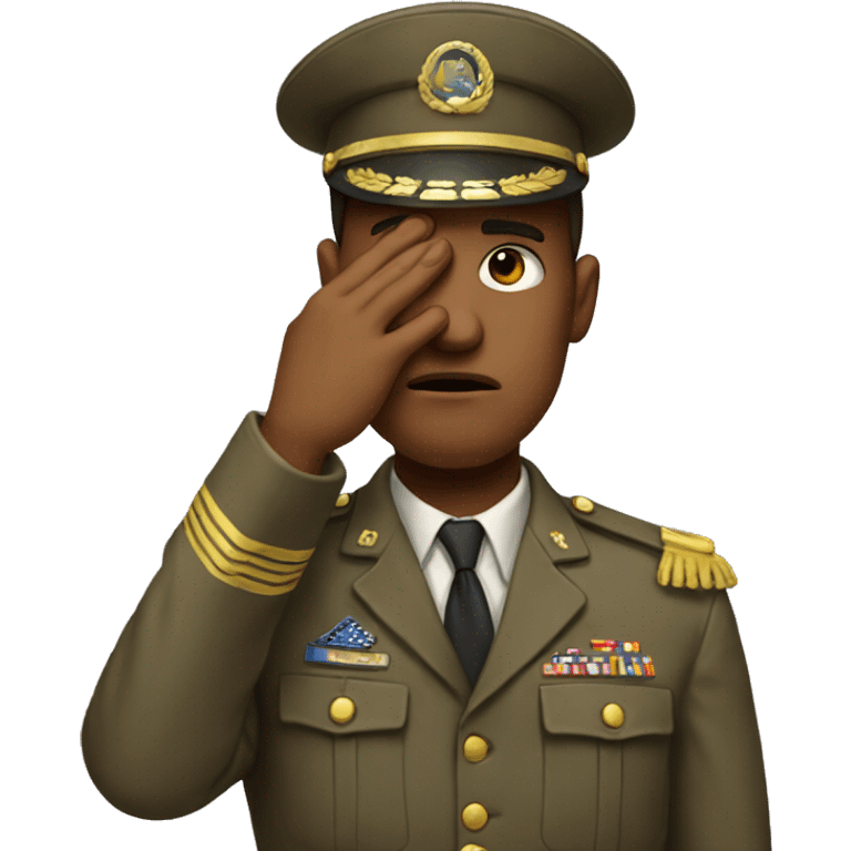 Sad saluting emoji  emoji