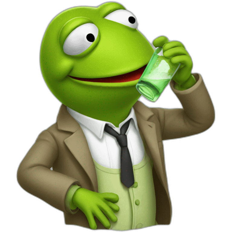 Kermit drunk emoji