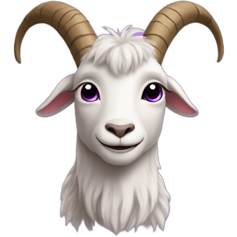 a goat who has magic power and likes purple emoji