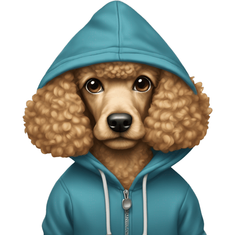 poodle wearing hoodie emoji