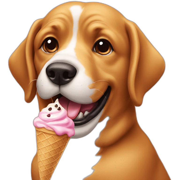 Dog eating ice cream emoji