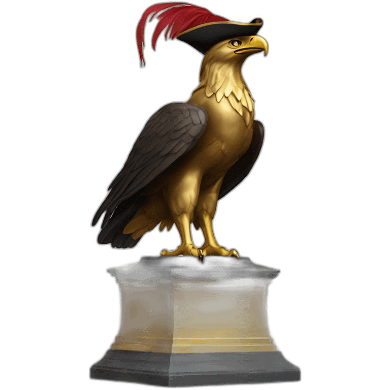 statue golden eagle with napoleon tricorne hat emoji