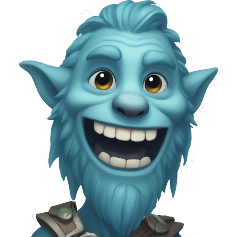 Spectral giant firbolg blue smiling emoji