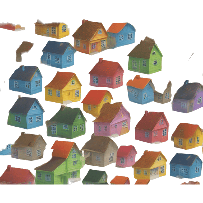 A rainbow colored house emoji