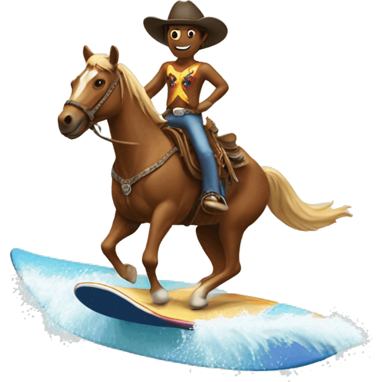 Cowboy surfing  emoji