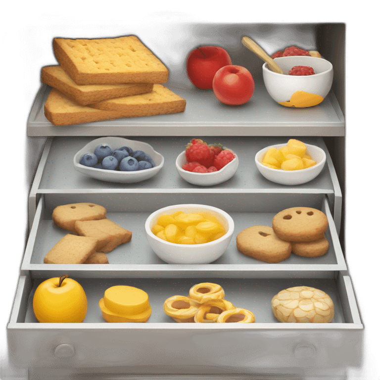 kitche drawer with sweet snacks emoji