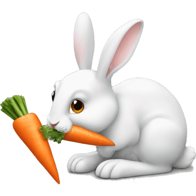 rabbit eating carrot emoji