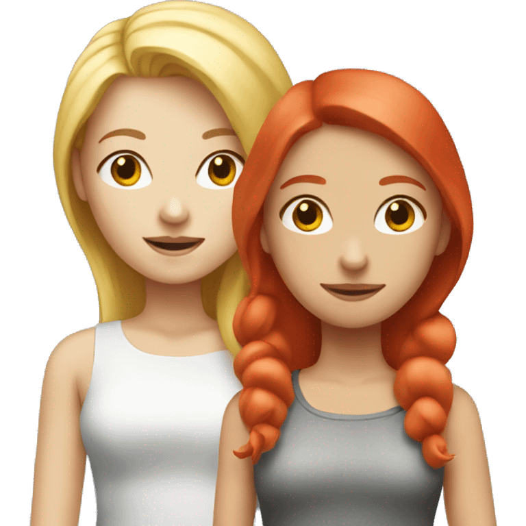 blonde girl and red-headed girl emoji