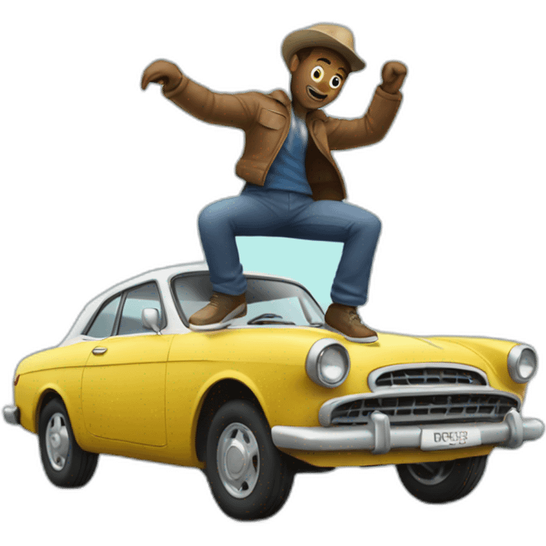 man dancing on a car emoji