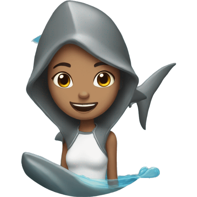 Shark girl emoji