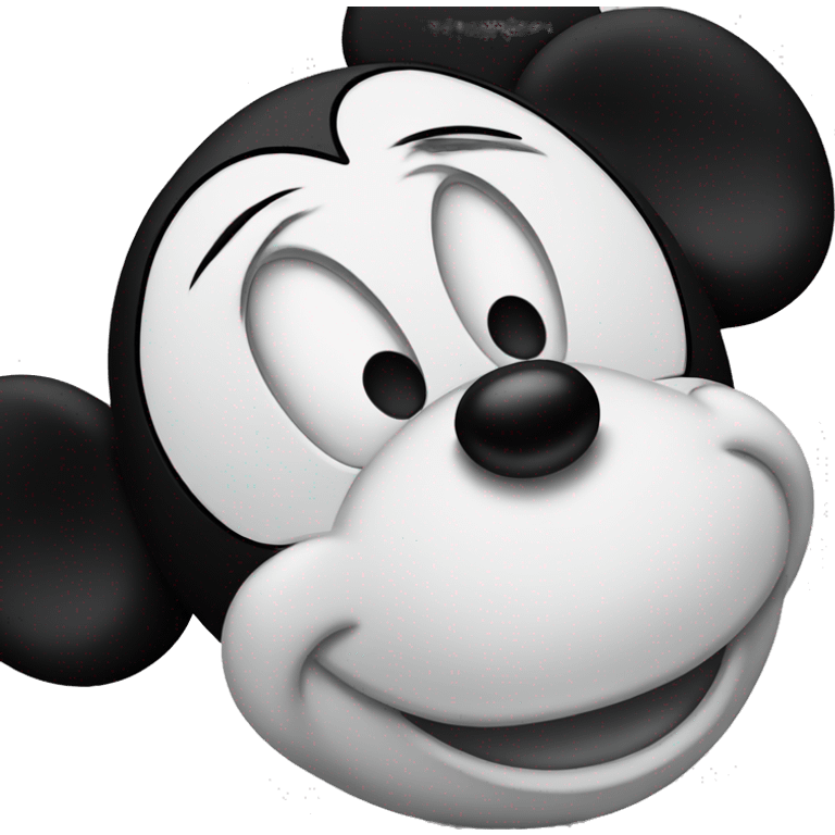 Sad Black and White Mickey Mouse emoji