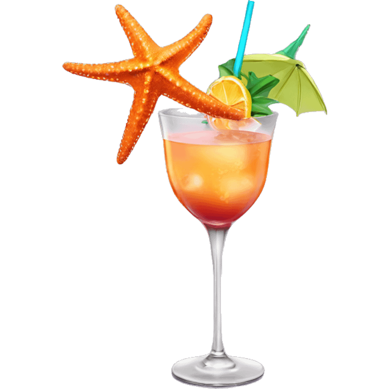 Starfish with a cocktail emoji