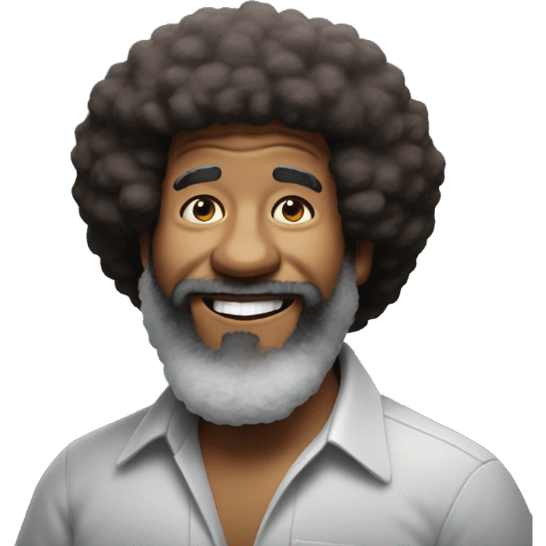 Black Bob Ross emoji