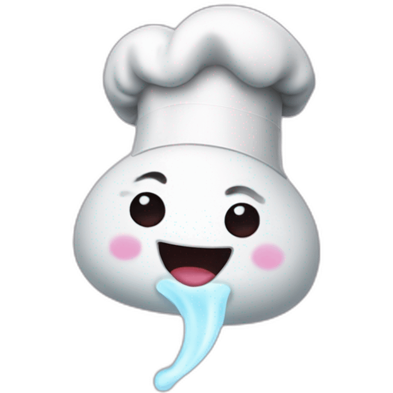 ghost chef hat pinched fingers blowing kiss heart emoji