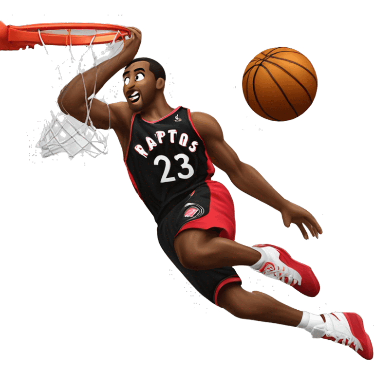 toronto raptors basketball player dunking on net  emoji