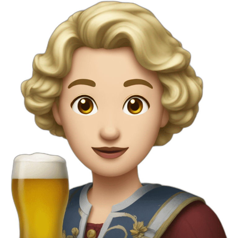 Elizabeth deux bois une bière emoji