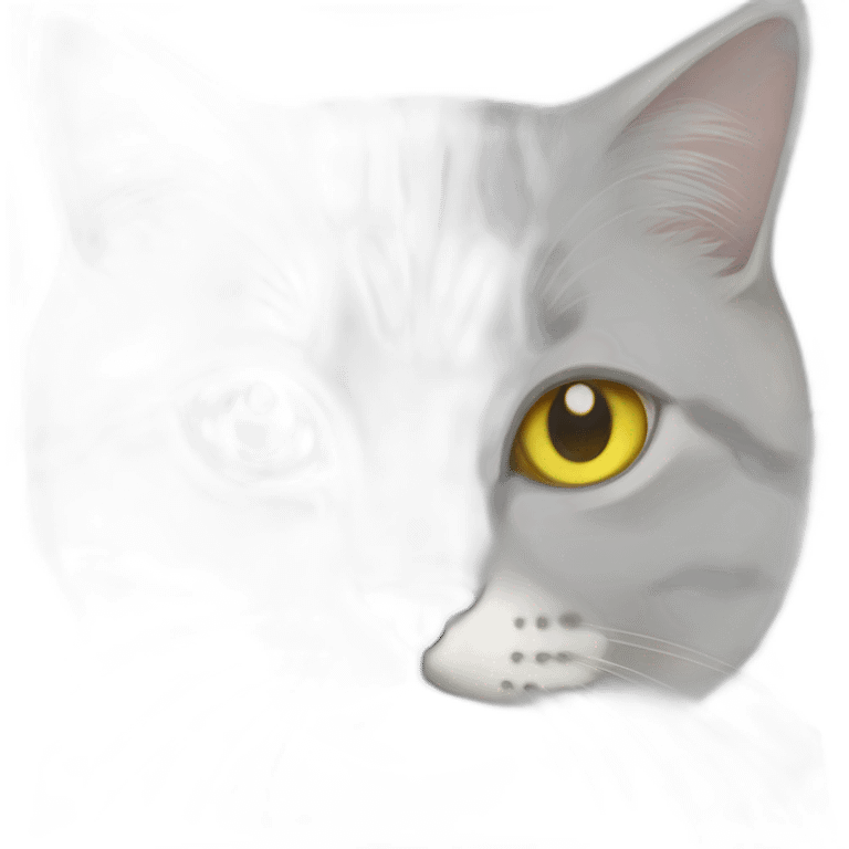 Silver marble Scottish straight cat with yellow eyes emoji