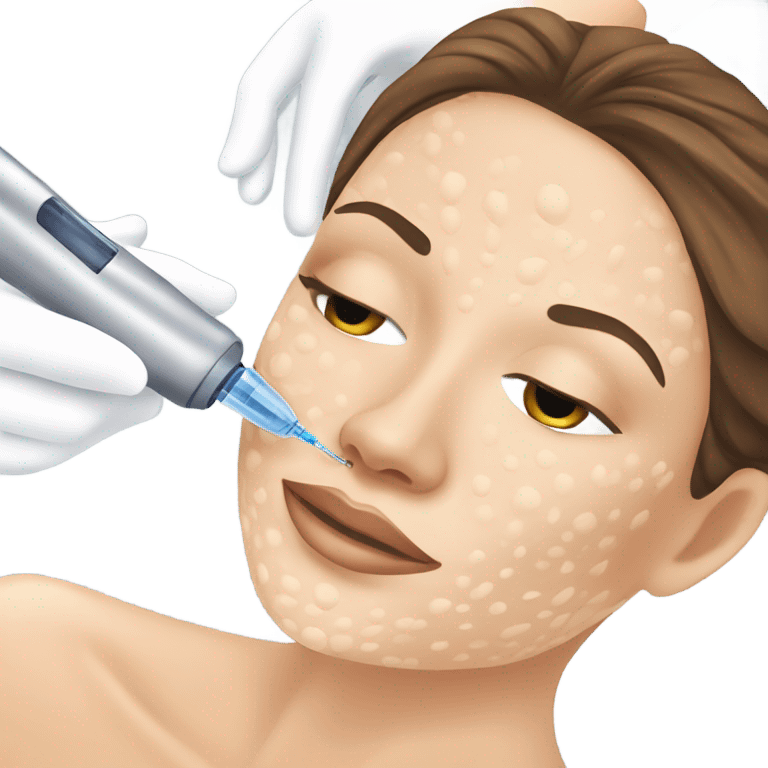 Woman microneedling her client emoji