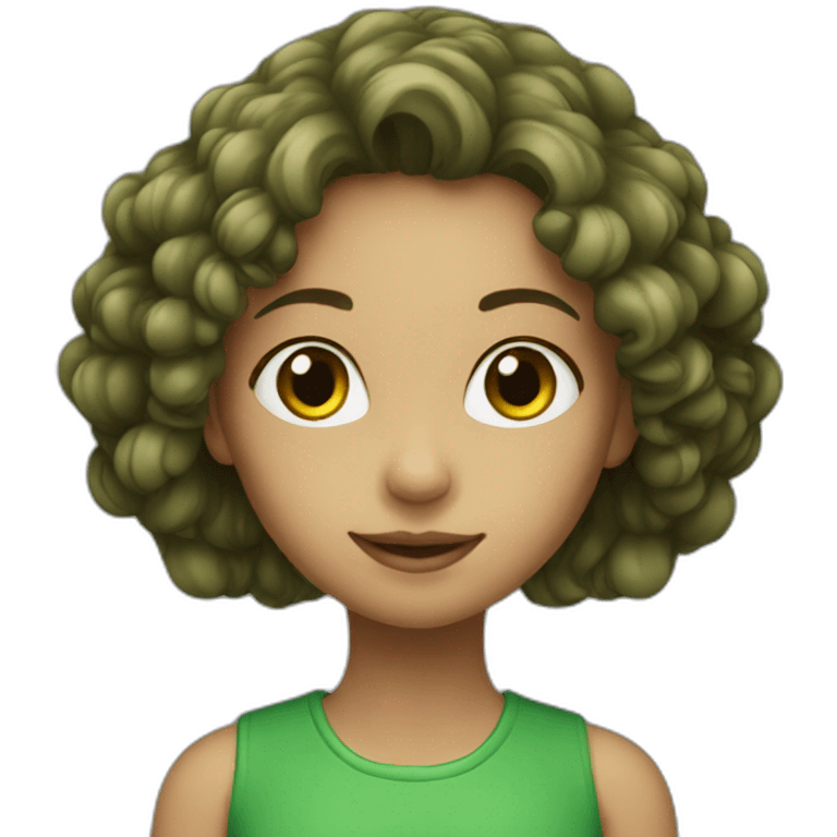 girl with green emoji