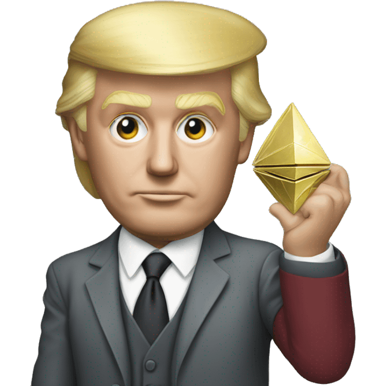 Donald trump holding ethereum emoji