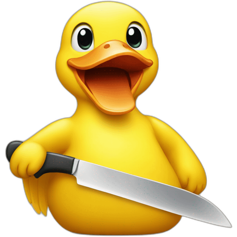 yellow duck holding a knife  emoji