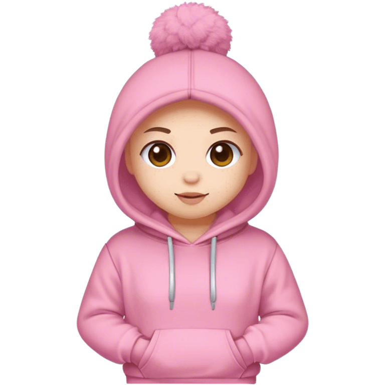 Pink Pom puff hoodie  emoji