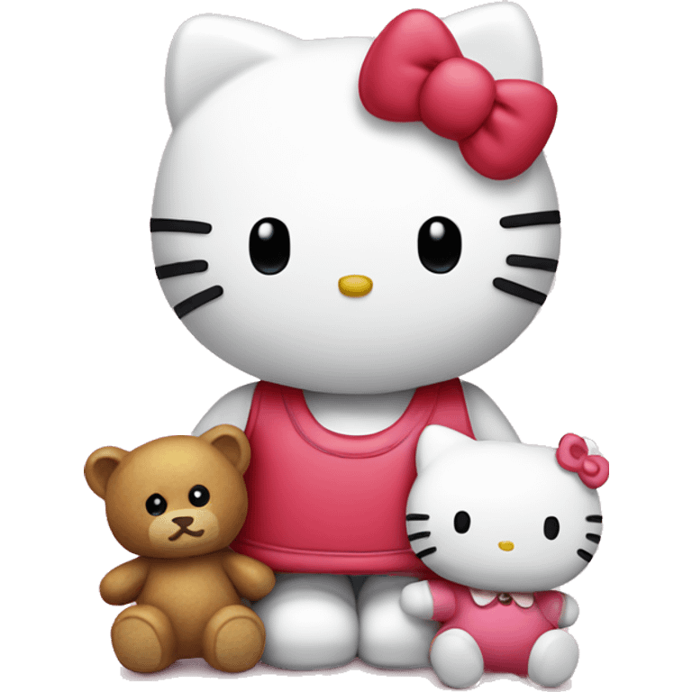 hello kitty with teddy emoji