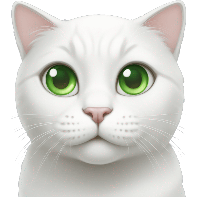 White cat with green eyes emoji