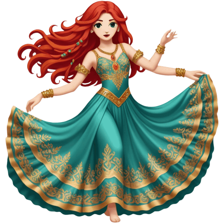 Long red hair dancer emoji