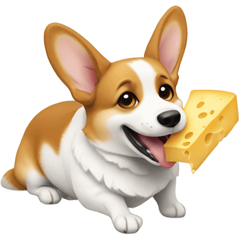 Corgi eating cheese emoji