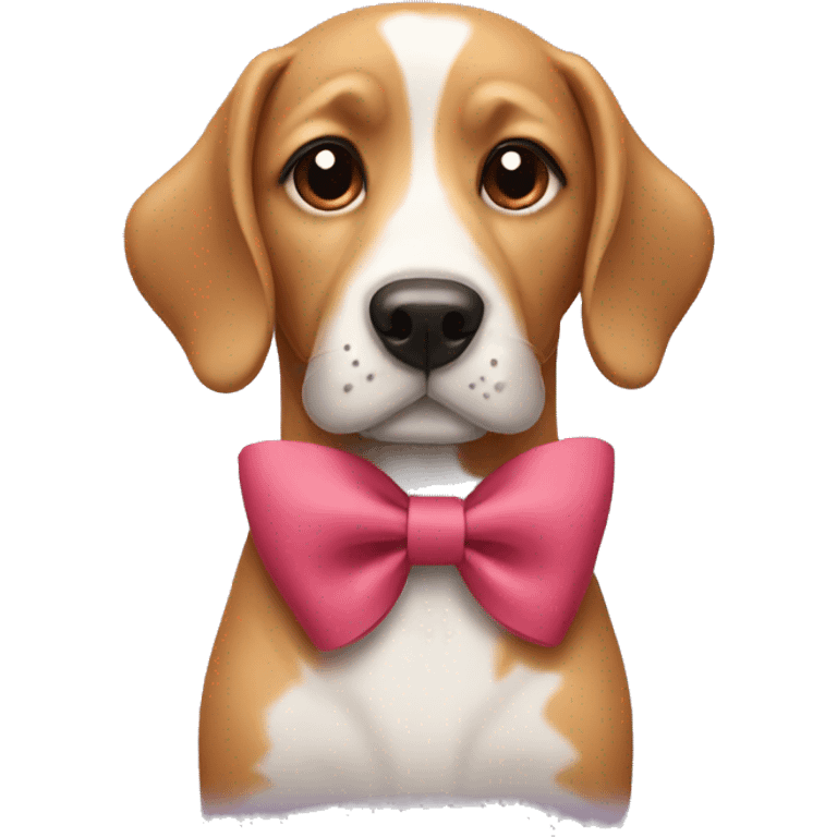 dog wearing bow emoji