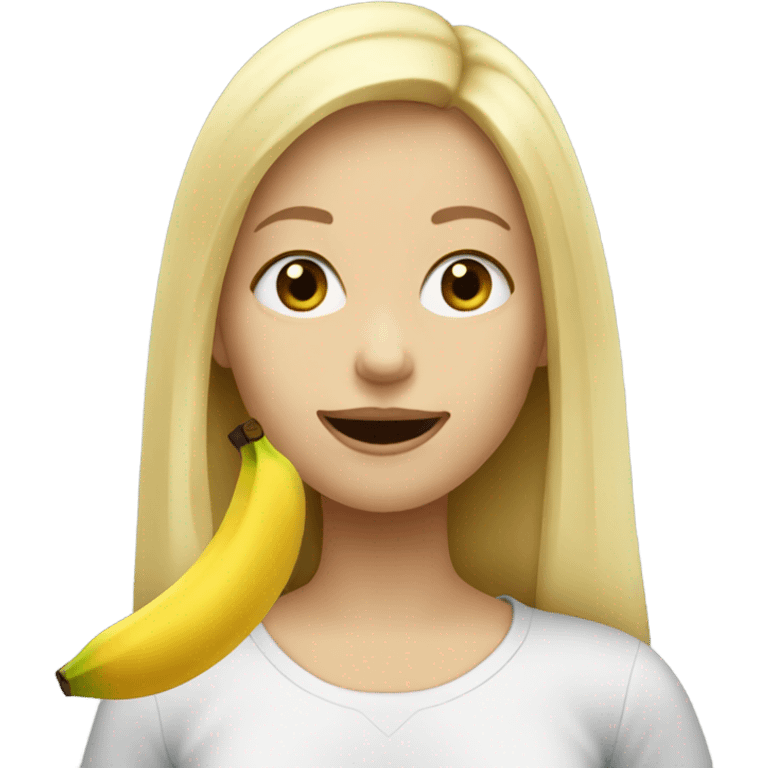 Blonde girl eating a banana emoji