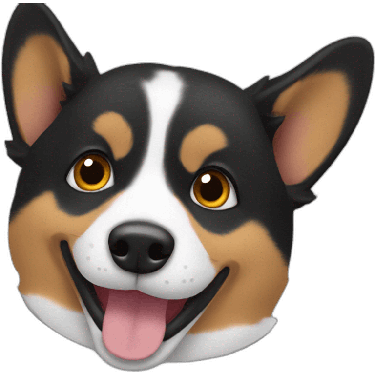 Black corgi rollover emoji