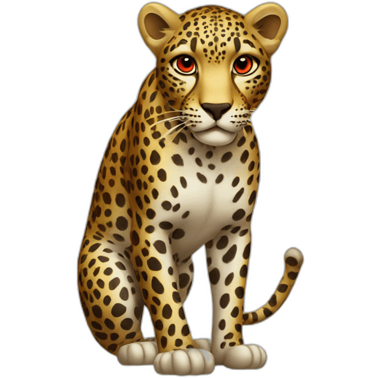 Leopard avec yeux rouge emoji