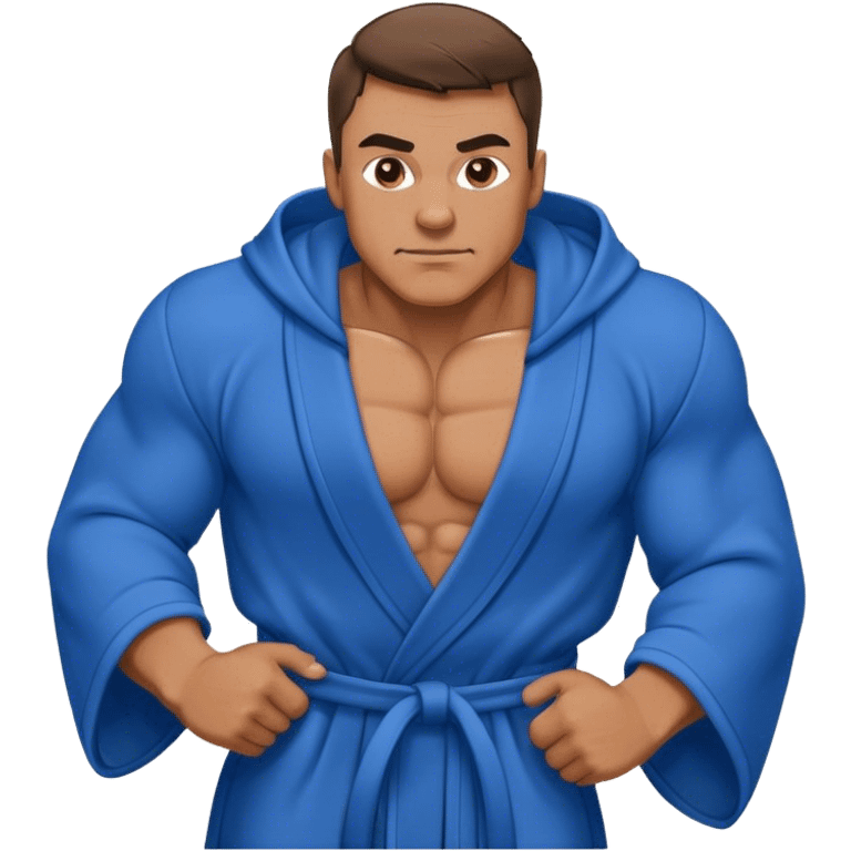 Hairy muscular man blue robe  emoji