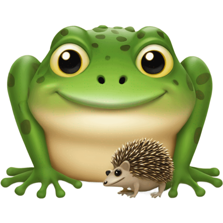 Frog beside hedgehog  emoji