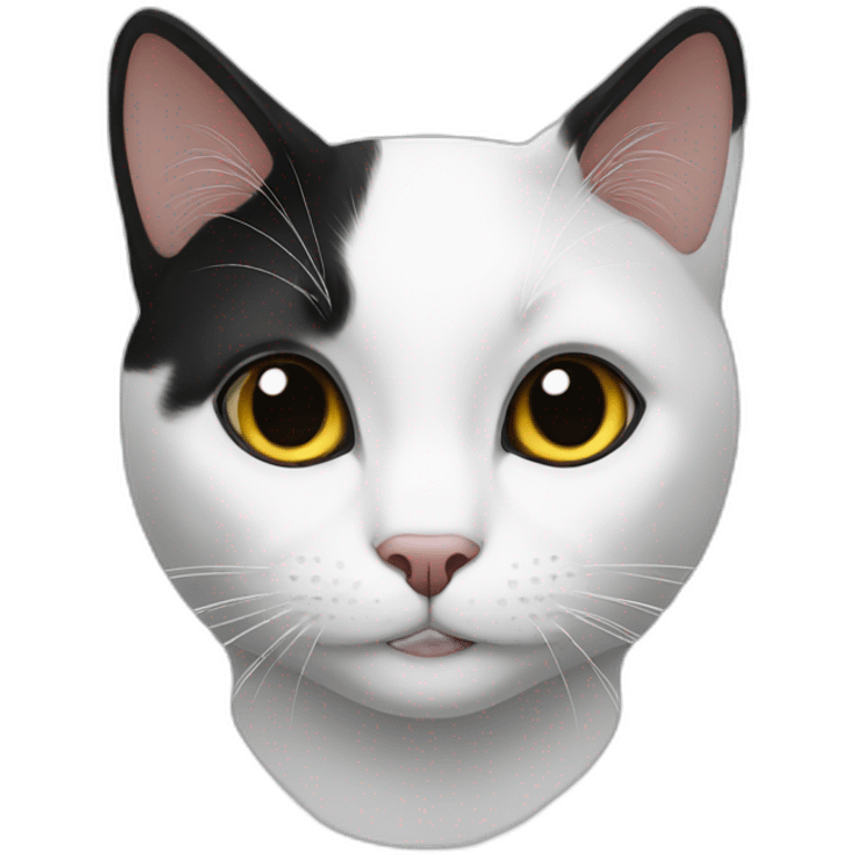 white and black cat emoji