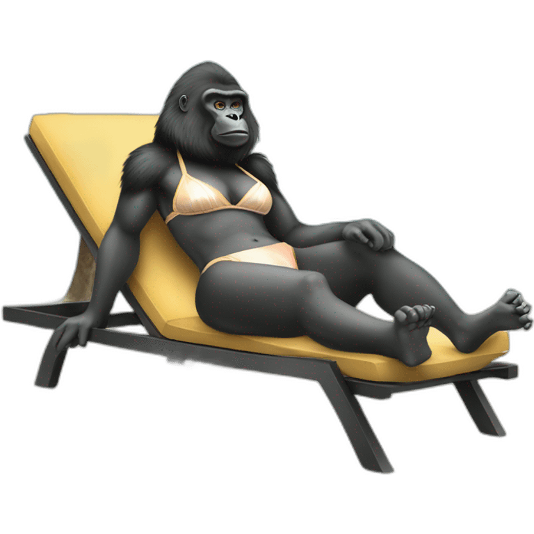 Female gorilla in bikini on Chaise lounge emoji