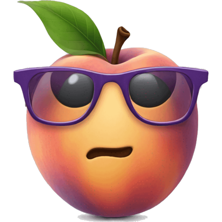 Purple peach wearing glasses emoji