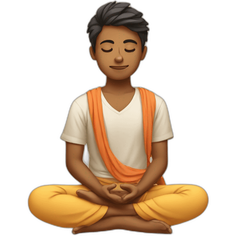 Indian teen meditating  emoji