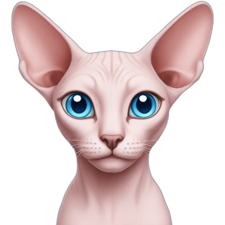 Pink-sphinx-cat-blue-eyes emoji